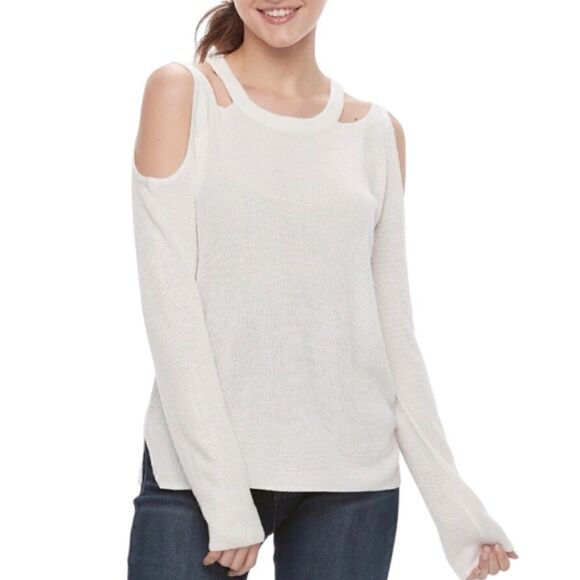 NWT Pink Republic Ivory Sweater L - Picture 1 of 9